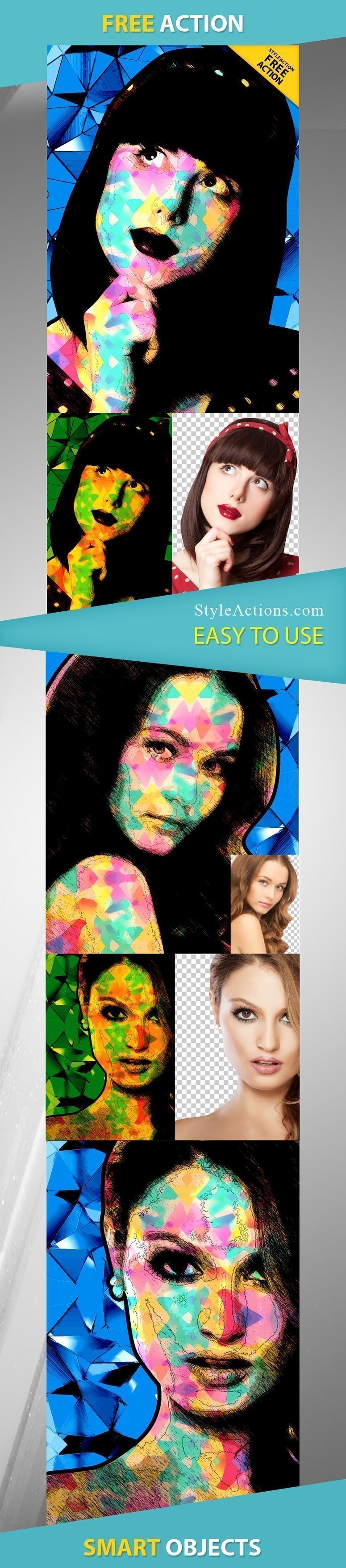 abstract portrait photoshop action free download