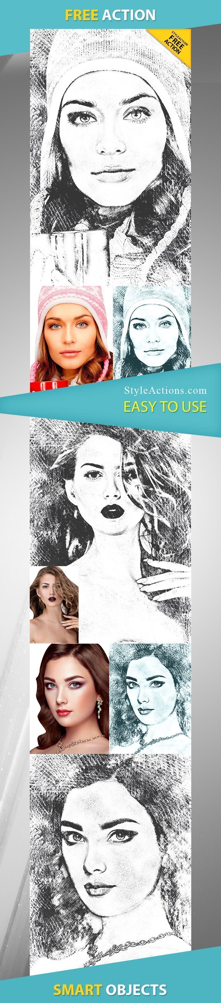 Pencil Sketch Photoshop Action Free Download #16026 - Styleactions