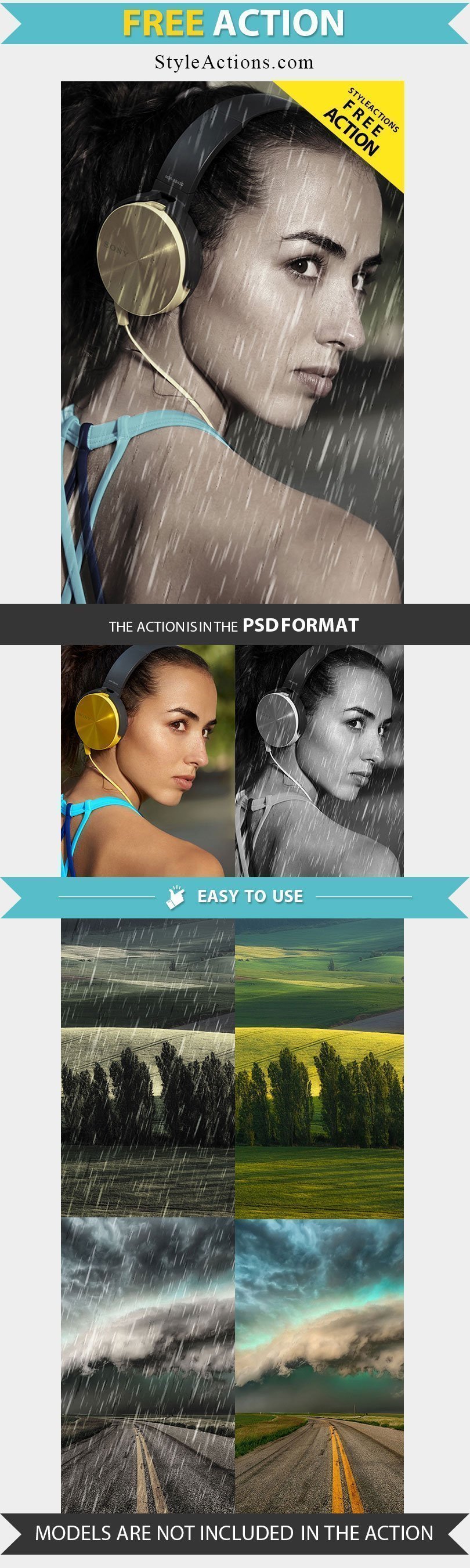 rain photoshop action free download