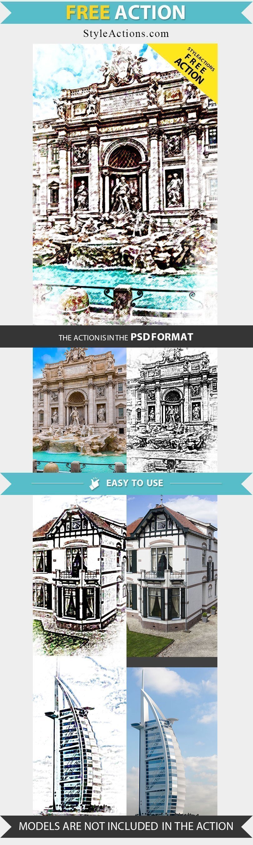 archi sketch photoshop action download